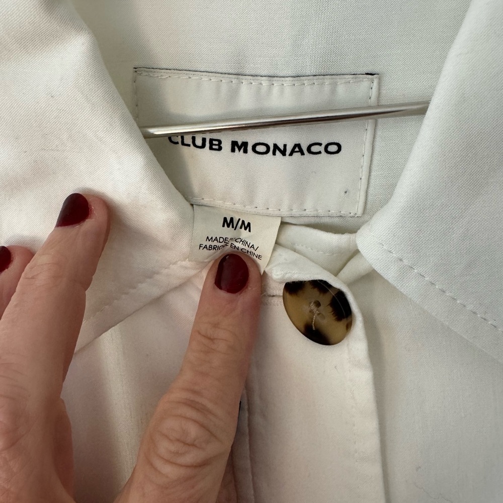 Club Monaco White Button Jacket Size Medium in perfect condition - Picture 3 of 4